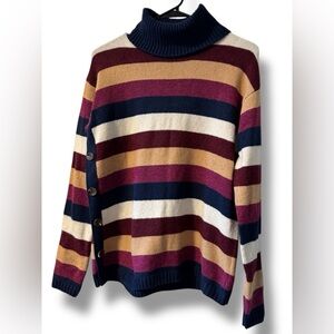 St. John’s Bay Striped Long-Sleeve Sweater Size S (multi-color)